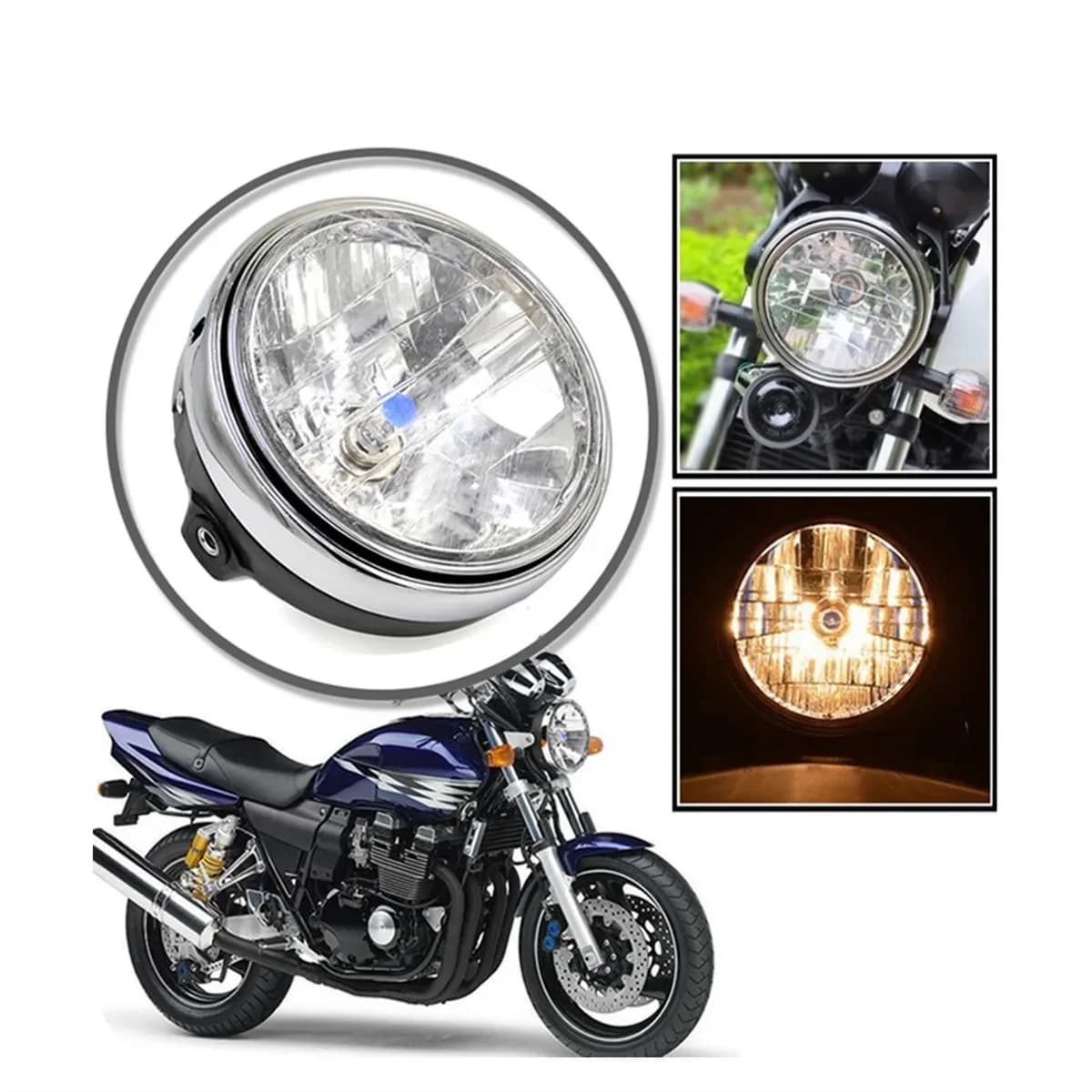 7" 8" Motorcycle Round Lamp Universal Headlight Headlamp 12V 35W For HONDA Cb400 Cb500 Cb1300 Hornet 250 600 900 Vtec Vtr