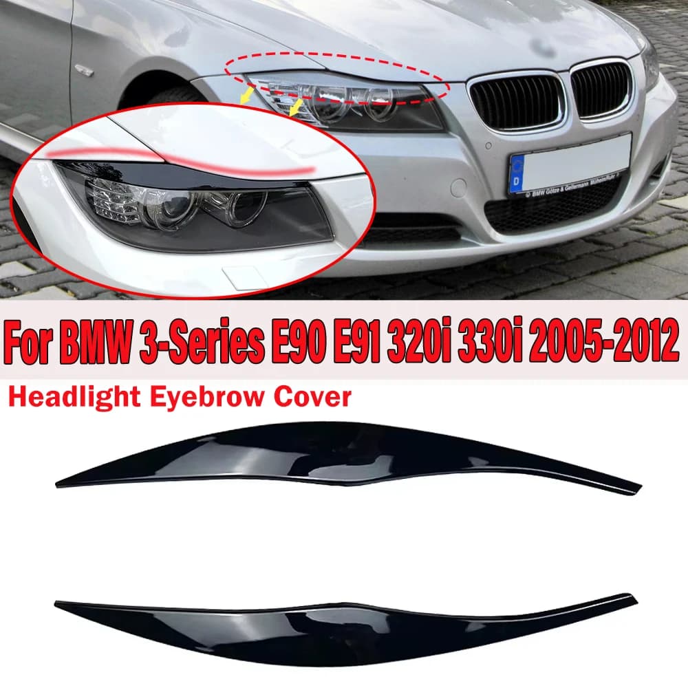 2x headlight eyelid eyelid for BMW Series 3 E90 E91 320i 330i 2005-2012 front headlight decorative cover strip