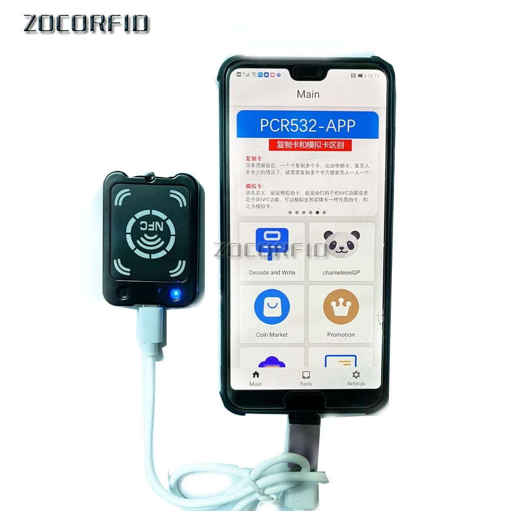 NFC-Mini532 RFID NFC Copiatrice 13.56MHZ decodificatore di carte Duplicatore Versione inglese Funzione di decodifica completa Chiave Smart Card