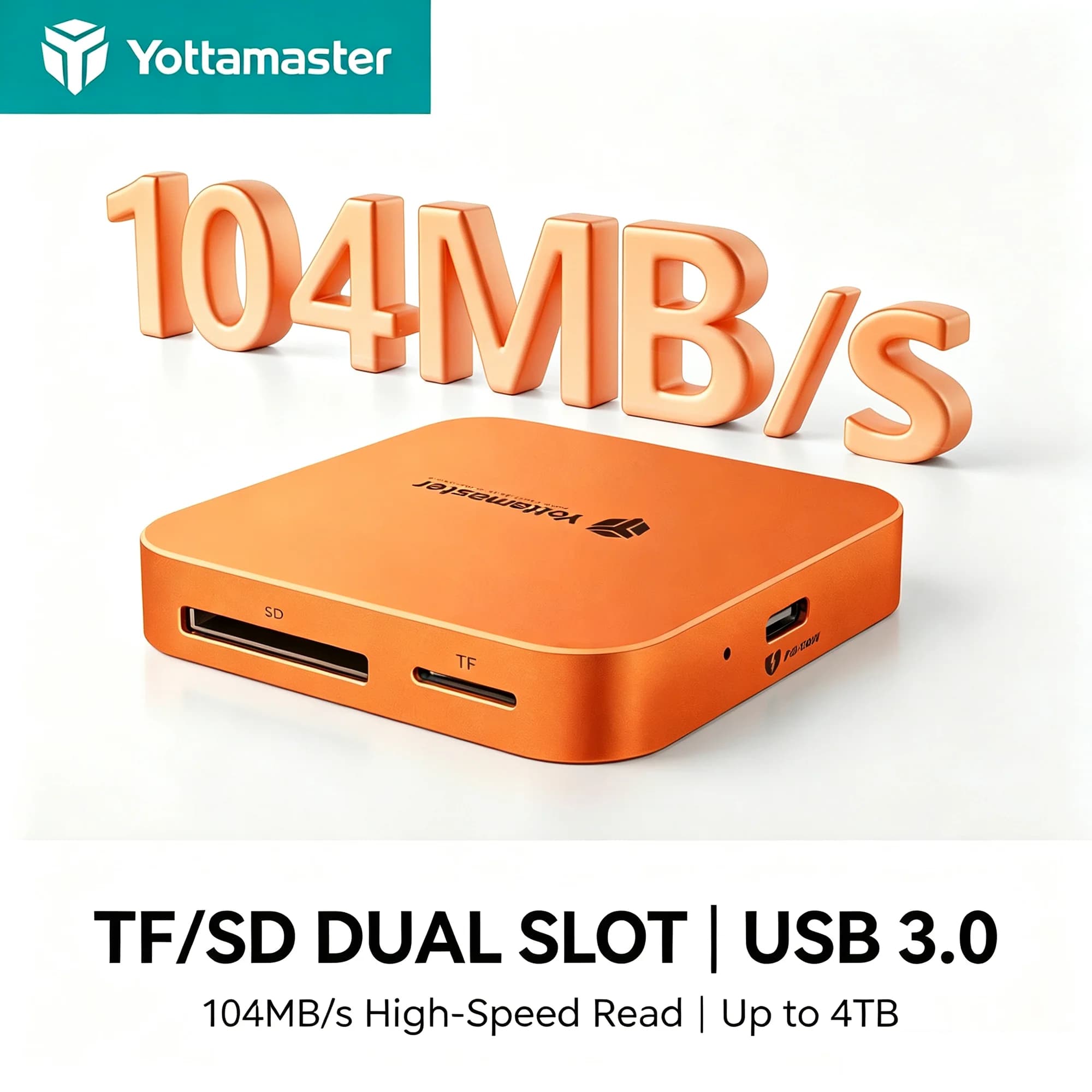 Yottamaster 3.5mm Audio Dual-Slot SD/TF Adapter Metal Body Magnetic Card Reader PD100W Multi Port USB Type C Hub 5Gbps Expansion
