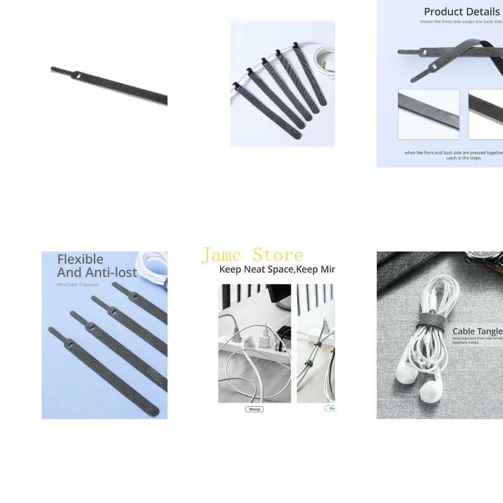 LX0B 20PCS Portacavi Tie Wire Management Cord Nylon Auricolare Cavo ricarica Fibbia archiviazione
