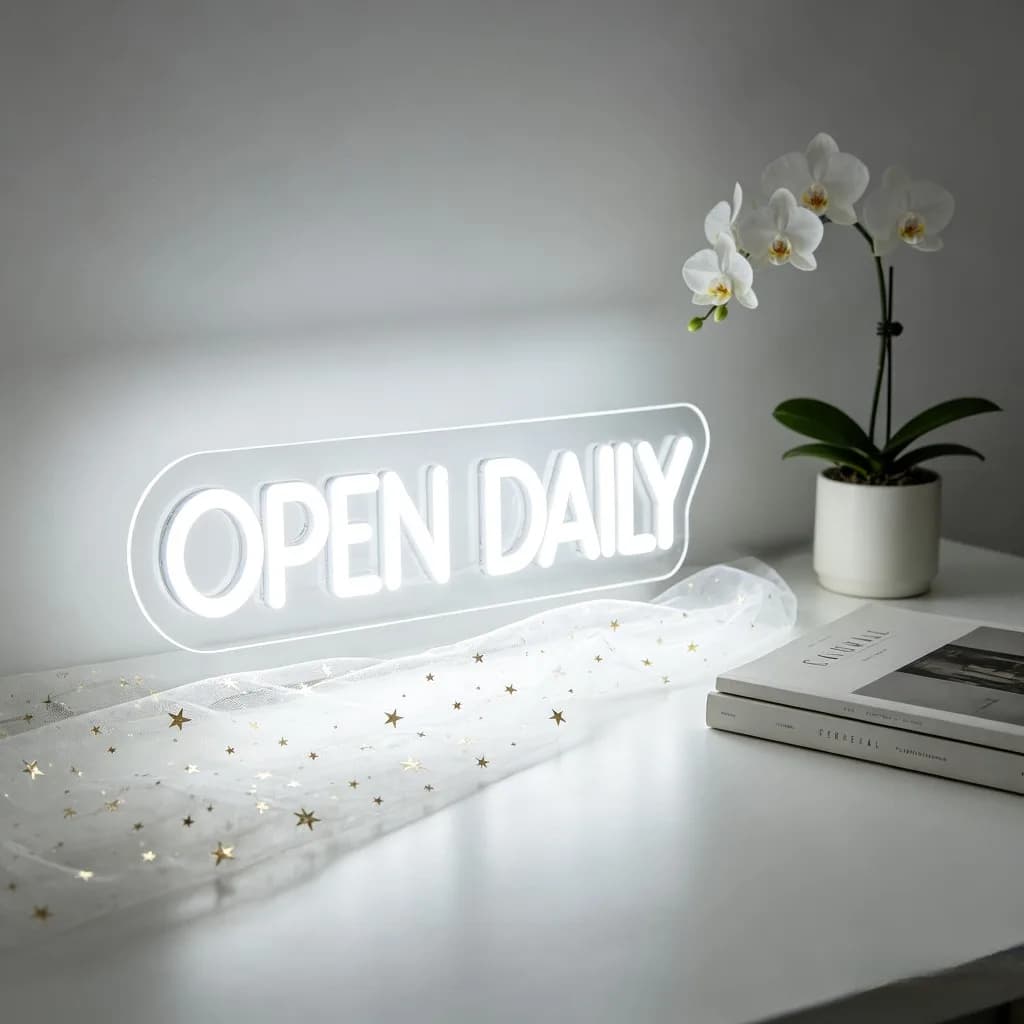 Insegna LED Neon Dimmerabile USB per Vetrine, Caffè, Negozi, Attività Commerciali, Ingressi, Feste e Decorazioni Murali - Luce Intensa per Uso Quotidiano