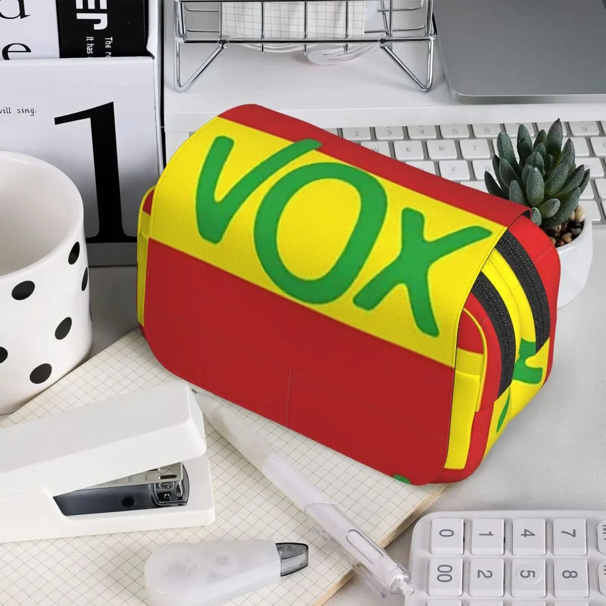Astuccio portapenne con logo Vox Spagna, per ragazzo e ragazza, regalo, scatola per penne, borsa per cancelleria, porta penne
