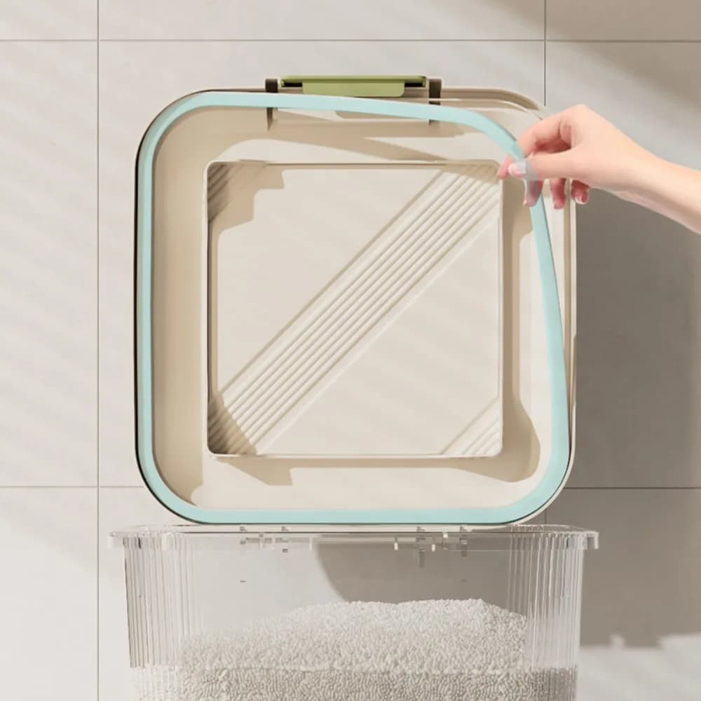 Insect Proof Rice Storage Box Moisture Proof with Wheel Pet Food Container Large Capacity Sealed Rice Dispenser Cereals