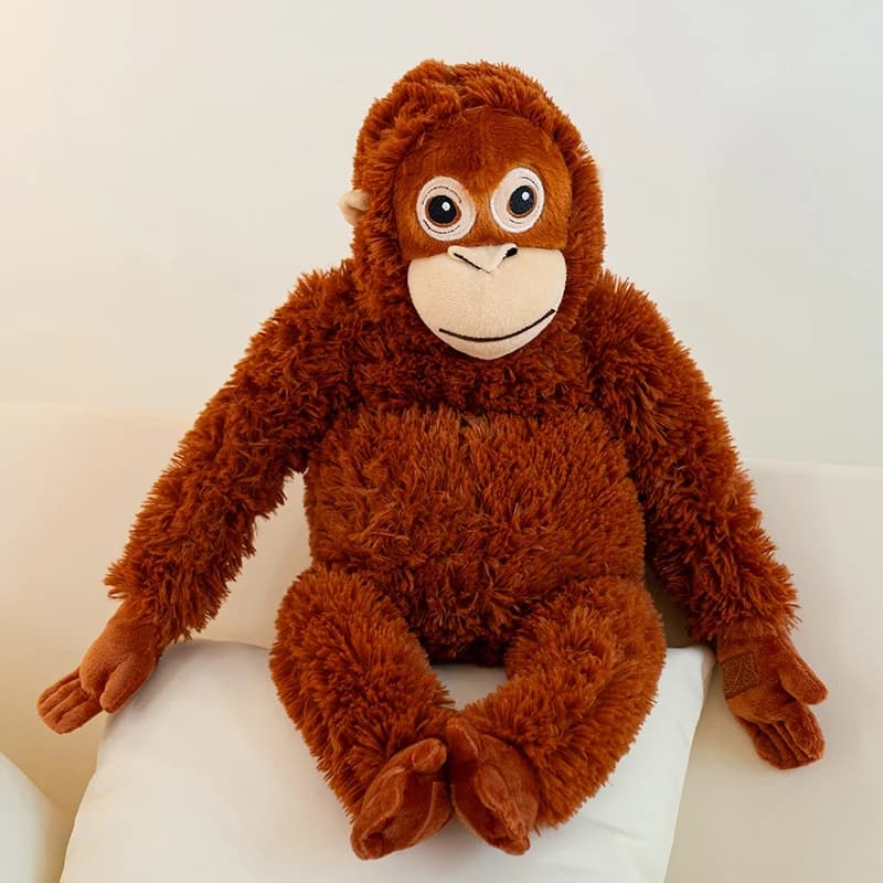 Peluche divertente a forma di orangutan, adatto sia per gatti che per cani, resistente ai morsi, anti-masticazione, morbido, non si stacca, lavabile in lavatrice.