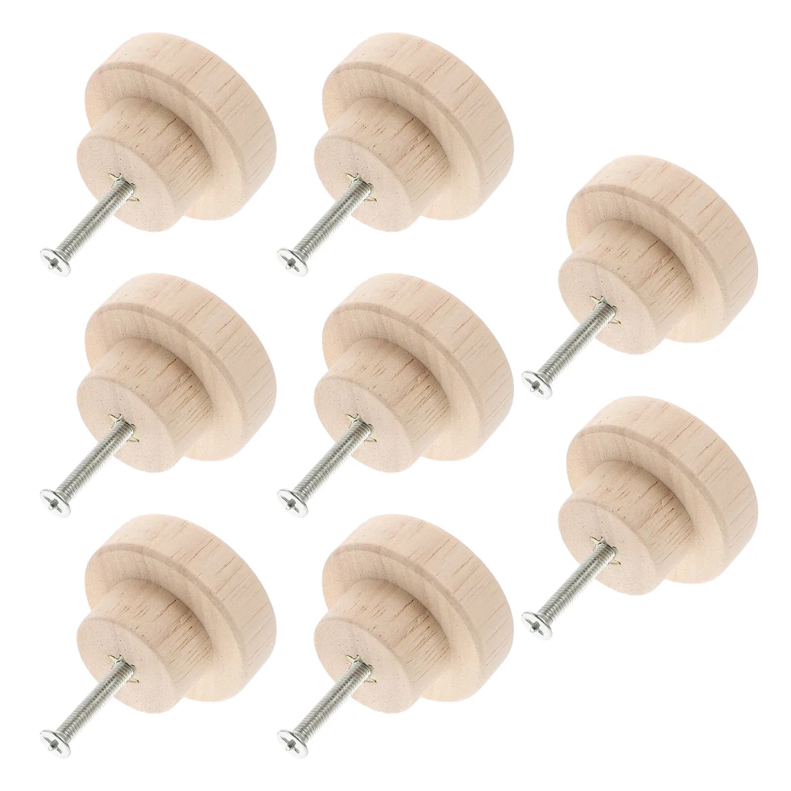 8 pomelli in legno per cassetti, maniglie rotonde in stile europeo per ante di armadi, cassettiere, guardaroba, bar, ristoranti, hotel
