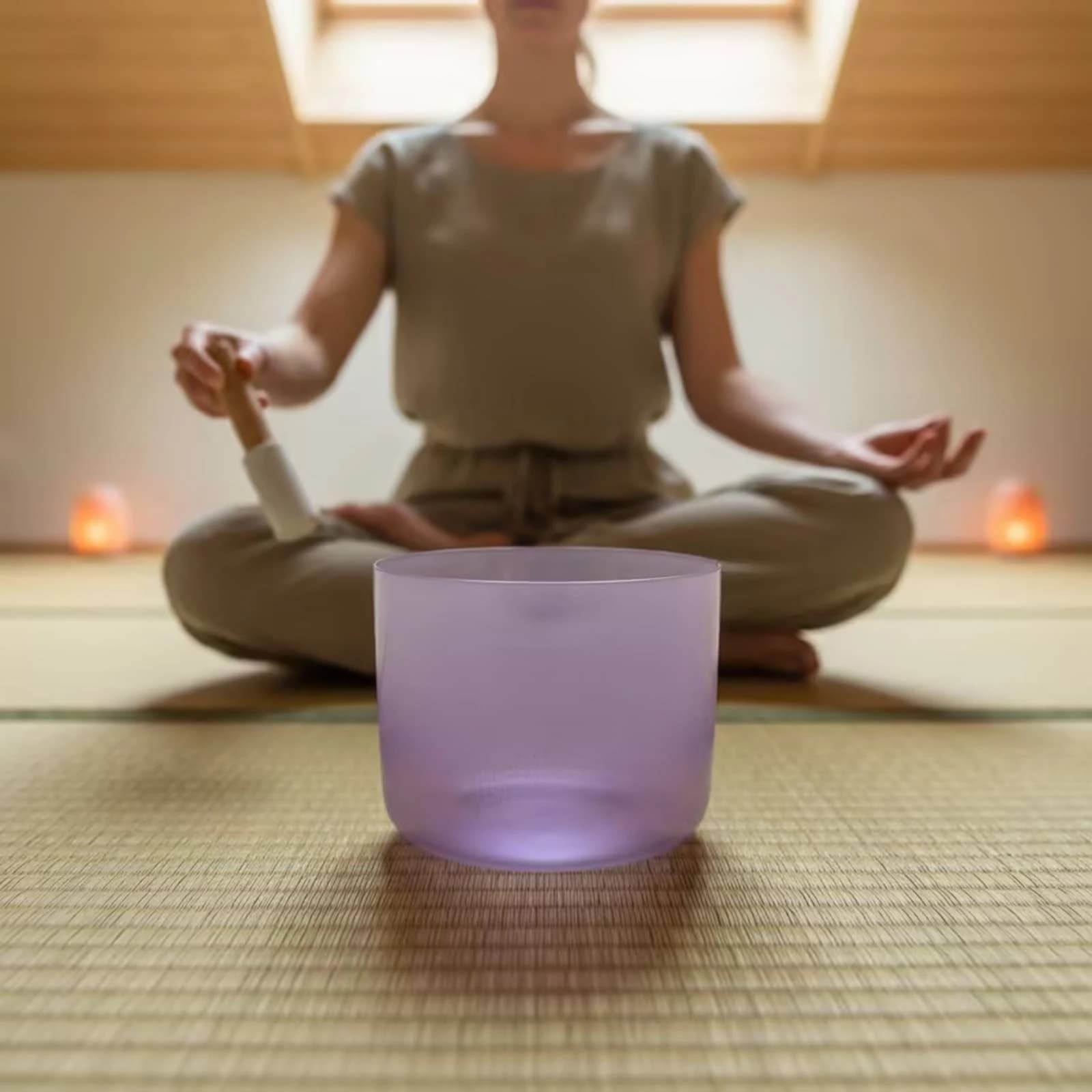Crystal Singing Bowl Resonant Sound Healing Bowl Instrument Precision Tuned Handmade for Practitioners, Meditation
