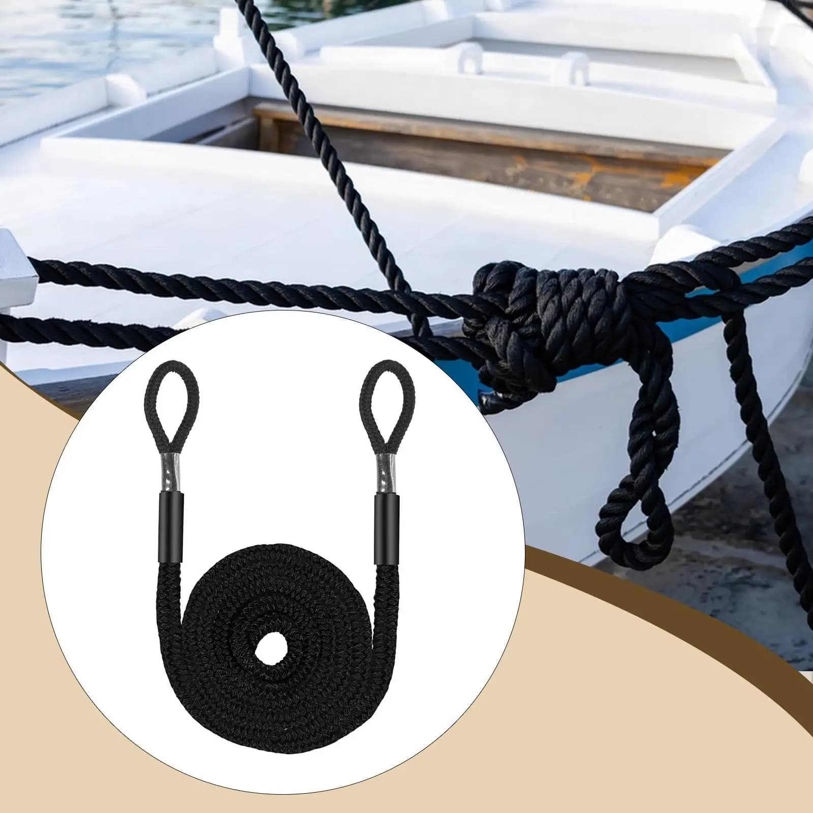 Accessorio per ormeggio portatile con corda in nylon per linea dock di grado marino per yacht, canoa, motoscafo e pesca