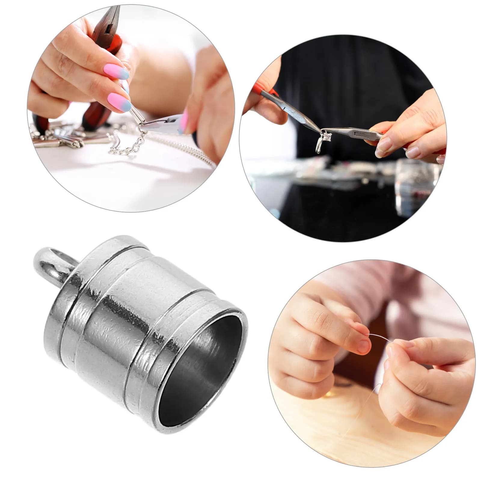 20Pcs Jewelry Making Cord End Caps Stainless Steel Decorative Fasteners for Necklace Bracelet Tassel Cord Closure