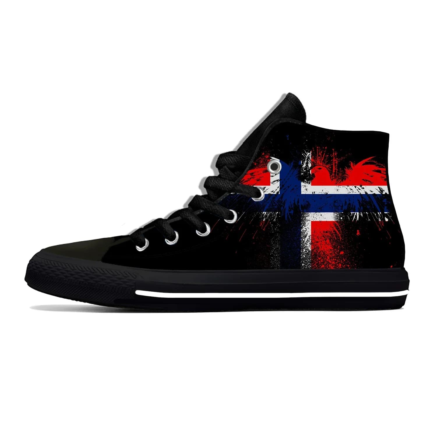 NORWAY NOREG NORWEGIAN Flag Fashion Classic High Top Board Shoes Lightweight Cool Casual Shoes Hot Breathable Men Women Sneakers