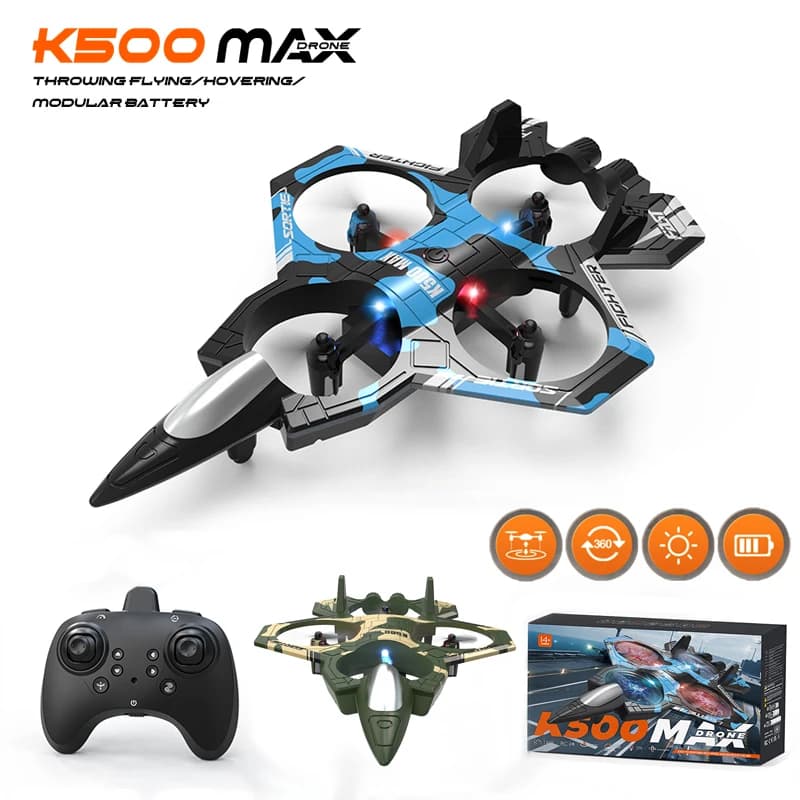 K500 MAX RC Hunting air 2.4G Acrobatic wings with remote control 360 ° Air Foam EPP steering wheel with rolling flight with children's LED toys