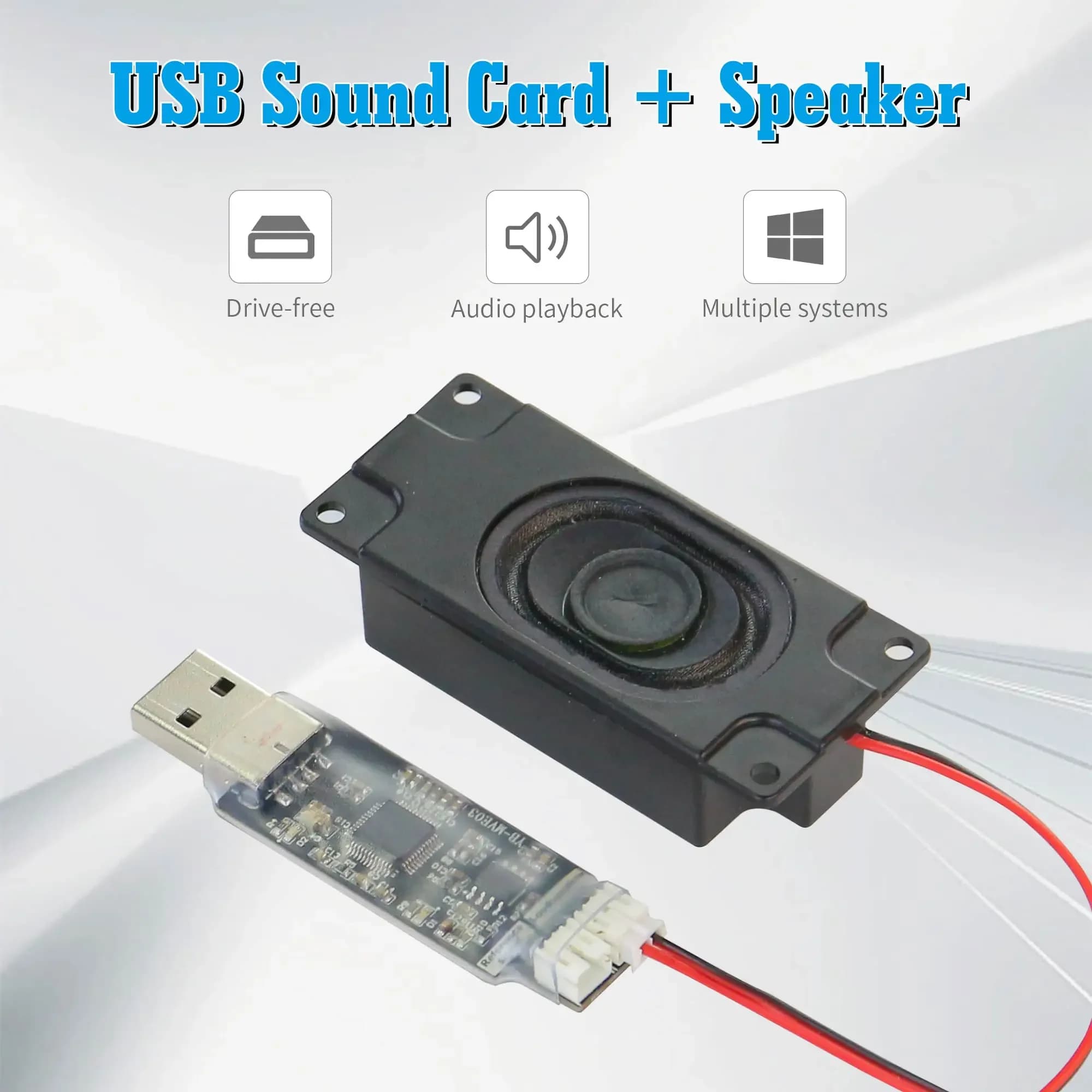 Audio card Audio interface USB audio adapter for external microphone PH2.0 for laptop PC Raspberry Pi Jetson card