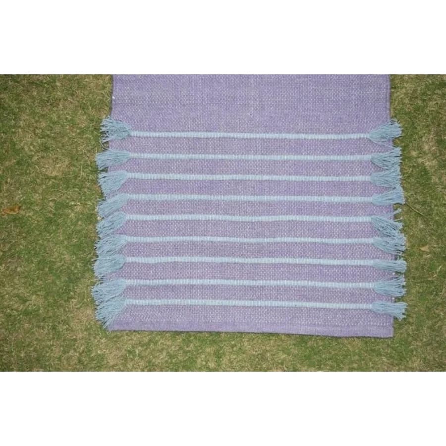 Jaipur art and Rugs Organic Cotton Yoga Mat - Eco-Friendly Hand-Woven Rug - Non Slip and Thick 24"x72"x5mm for Everyday Fitness