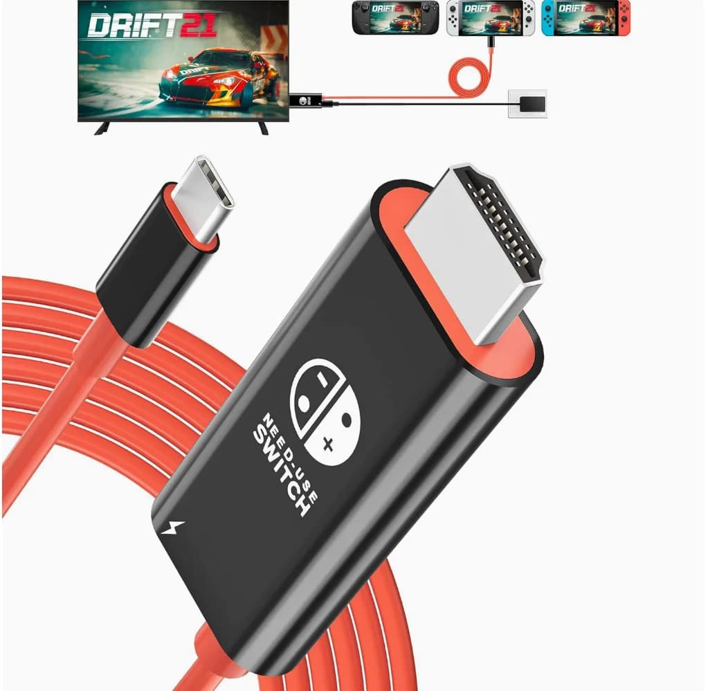 Universal Projection Cable from HDMI Type C to Switch 1 2 Host PD100W, 4K/144HZ Video Cable for ROG ALLY, Video Conversion Cable