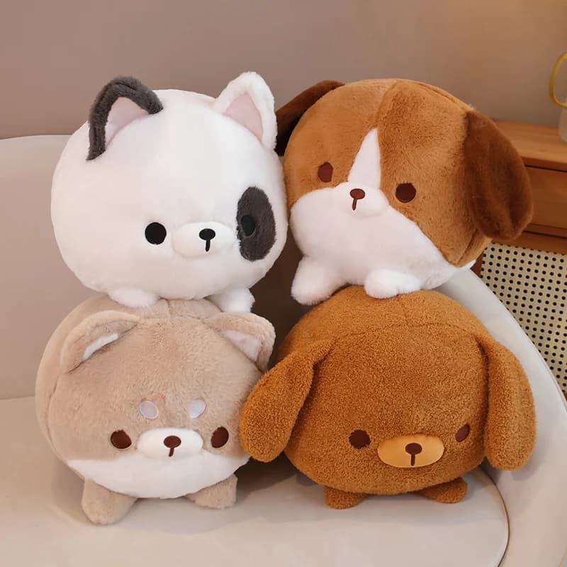 Nuovo arrivo Kawaii Anime Simulazione Cane paffuto Giocattoli di peluche Farcito Realistico Cane Bambola Bei regali Decorazione auto per la casa