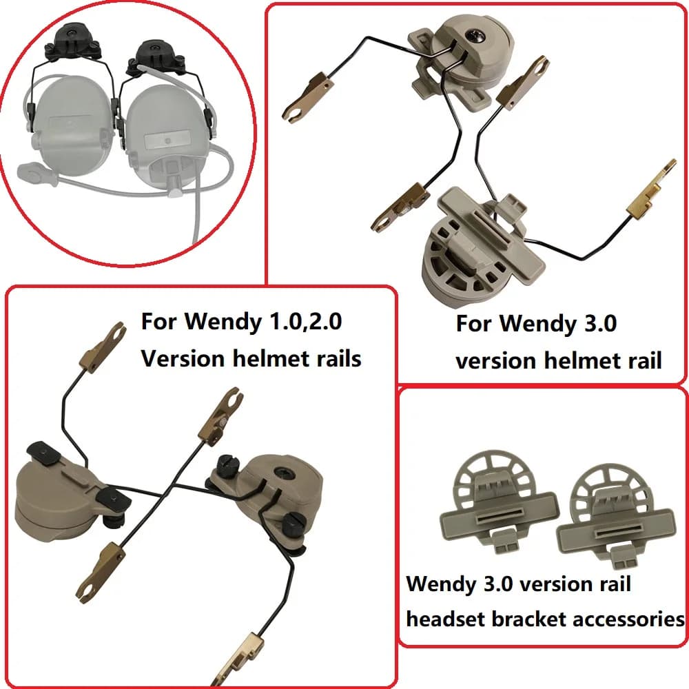 Adattatore per staffa per auricolare tattico per Team Wendy Helmet Rail 2.0 3.0 per cuffie tattiche MSA SORDIN cuffie da tiro da caccia