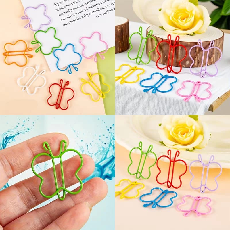 Clip fermacarte in plastica PET multicolore da 10/20 pezzi - Simpatici articoli per ufficio con codice colore, adatti per libri, tabelloni, segnalibri