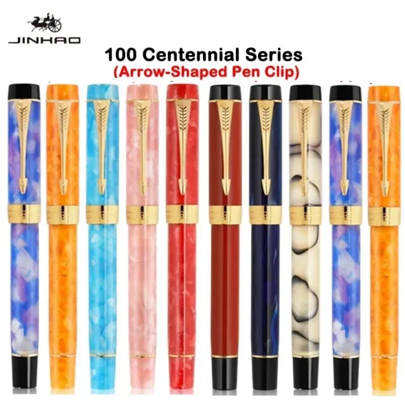 JINHAO 100 Penna stilografica centenaria Penna a forma di freccia Clip in oro Ufficio aziendale Scuola Forniture per scrittura Cancelleria PK 9019 82 9013