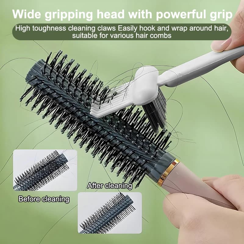 Strumento Portatile 2 in 1 per la Pulizia di Spazzole e Pettini, con Soluzione Detergente per Spazzole per Capelli