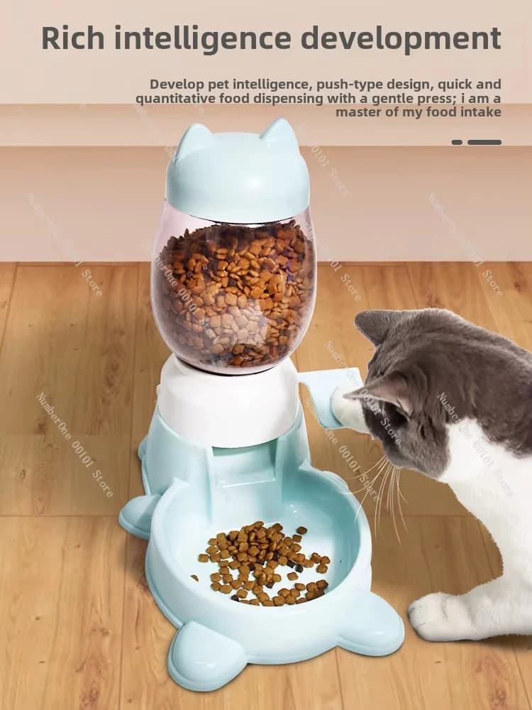 Lucky Cat Dog Alimentatore automatico Pressa intellettuale Pedale Cibo per cani Alimentatore per animali domestici Ciotola per cani di peluche anti-soffocamento