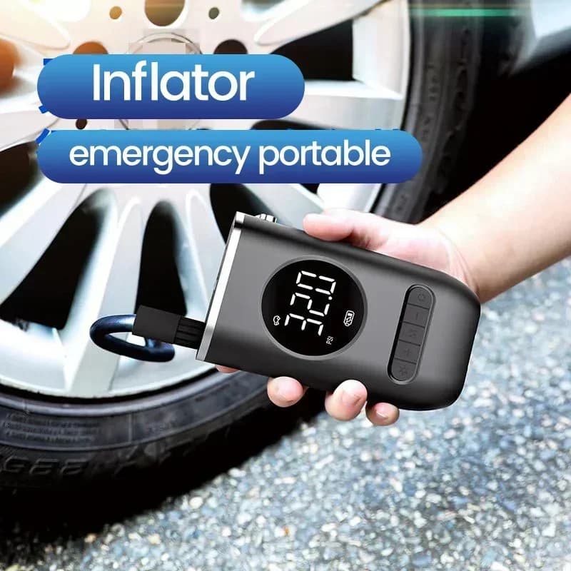 Mini gonfiaggio rapido della pompa d'aria Gonfiatore per pneumatici per palline da bicicletta da moto Compressore portatile Gonfiatore digitale per pneumatici per auto senza fili