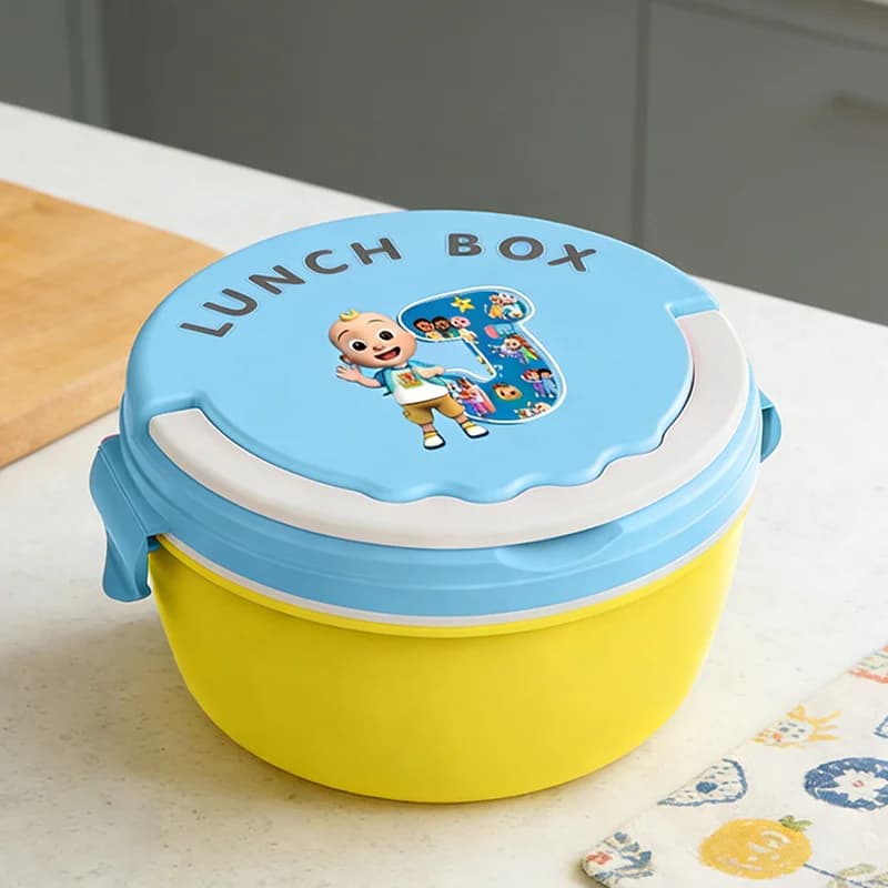 Porta Pranzo Cocomelon, Contenitore Portatile Bento per Bambini, Scatola per Frutta e Alimenti, Adatta al Microonde, 26 Lettere, per Picnic, Regalo