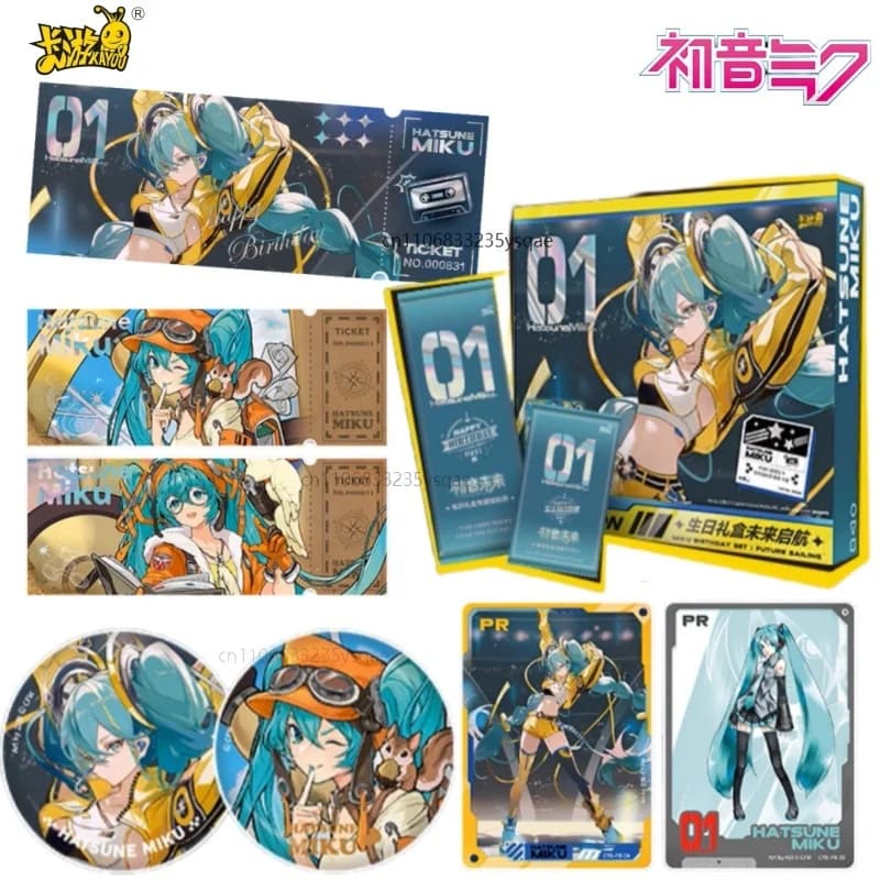 KAYOU Genuino Hatsune Miku Carta Futuro Qihang Confezione Regalo PR Carta Laser Biglietto Distintivo Animazione Cartoon Gioco Collezione di Carte Giocattolo
