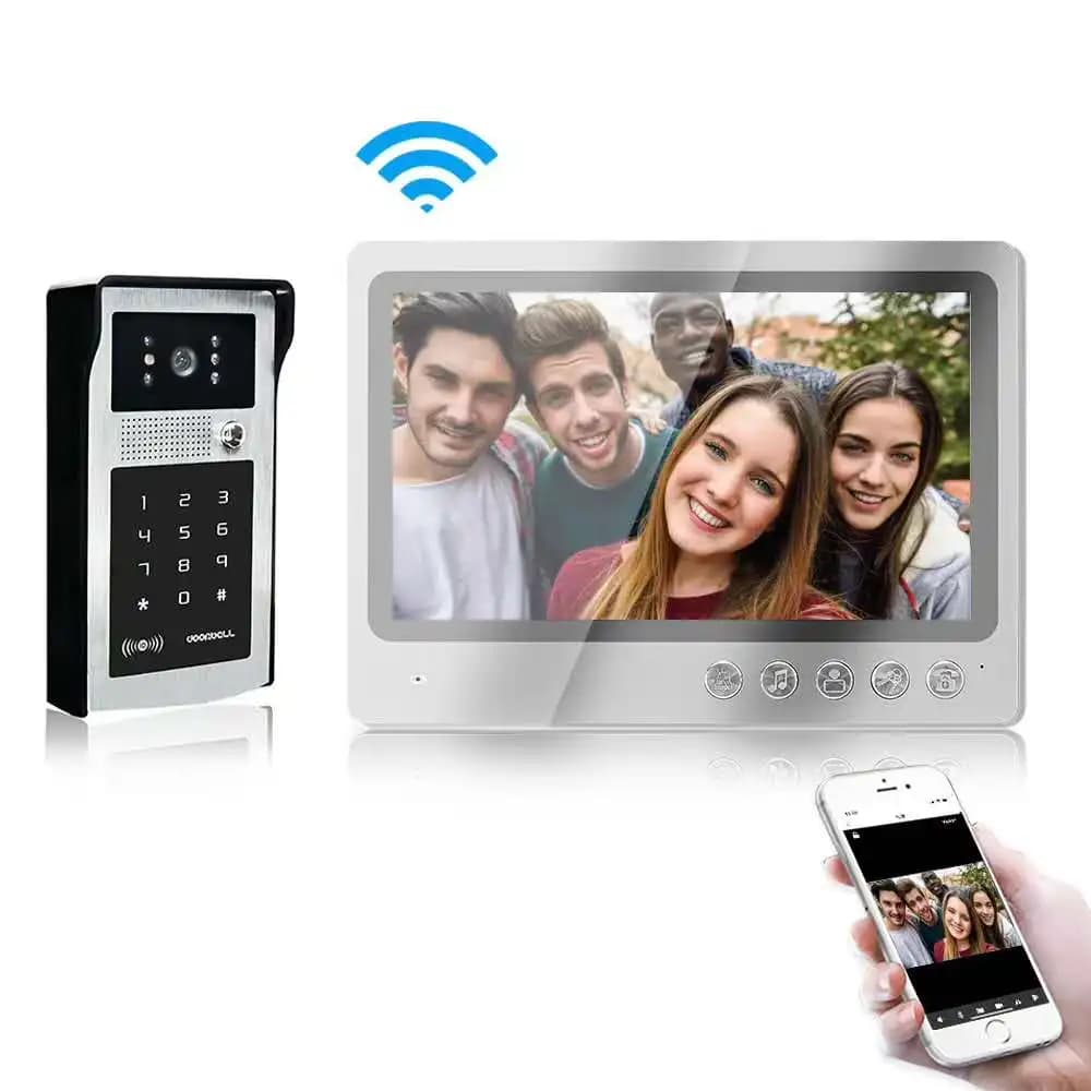 9Inch IPS Screen Wired WIFI IP Doorbell Rifd Card/Password Acess Control Video Door Phone Intercom Visual Peephole Viewer