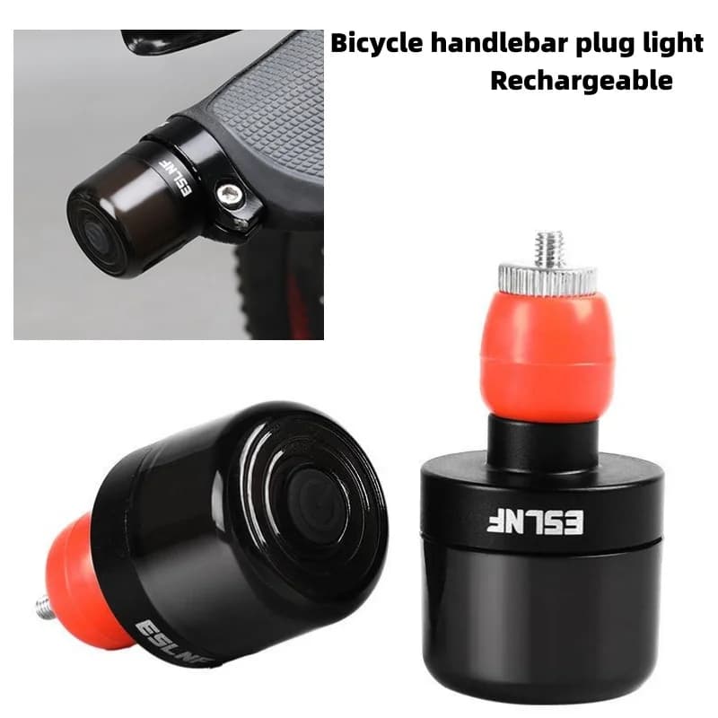 ESLNF USB Charging Mountain Bike Handlebar Light Multi-function Warning Lights Bicycle Riding Plug Lights