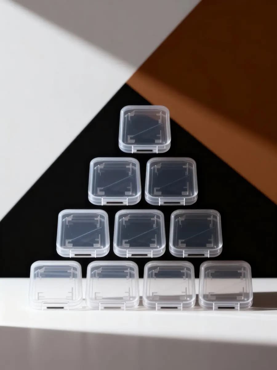 20Pcs Slim Card Holder Case Transparent Memory Card Storage Box for Camera Memory Cards Sim Cards Coins Fuses Guitar Picks