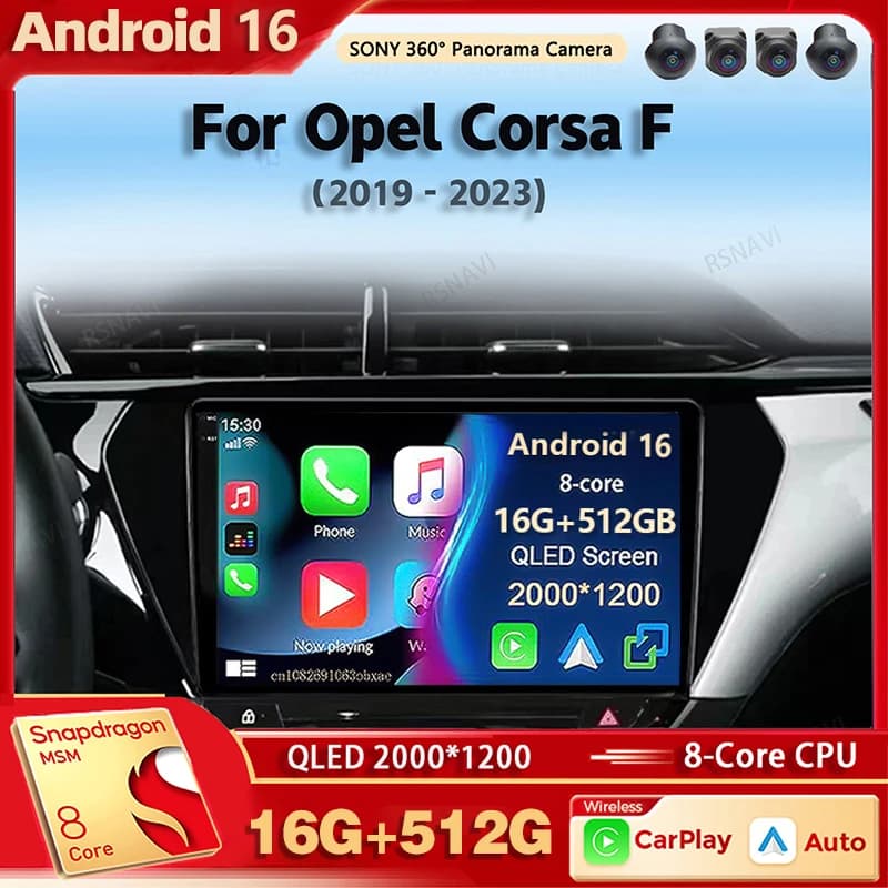 Android 15 Autoradio Lettore Multimediale Per Opel Corsa F 2019 - 2023 Auto Carplay Car Stereo DSP wifi + 4G Ai voce 2 Din BT Video