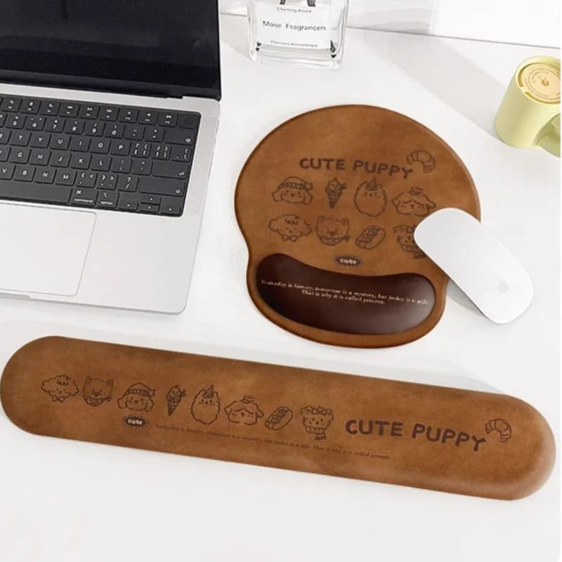 Tappetino per mouse ergonomico Cartoon Puppy, comodo poggiapolsi, tastiera per computer antiscivolo, per PC, laptop, ufficio, tappetino da scrivania per giochi