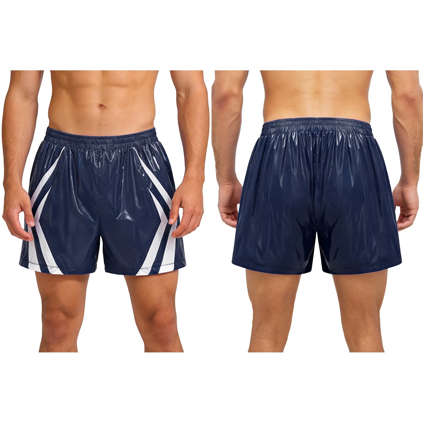 Pantaloncini da spiaggia impermeabili da uomo, costumi da bagno, pantaloncini sportivi con elastico in vita e tasche, abbigliamento sportivo per corsa e ciclismo