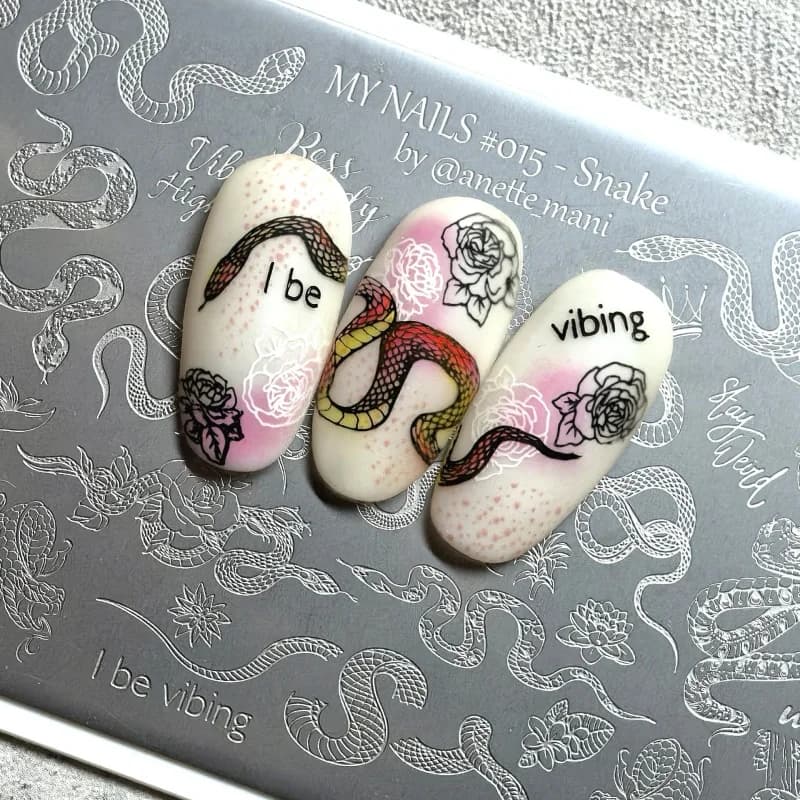 XMQ NAIL ART STAMPING PLATE DISEGNI DI PELLE DI SNAKE TEMPLATI IMAGEPLATI DI FIORI