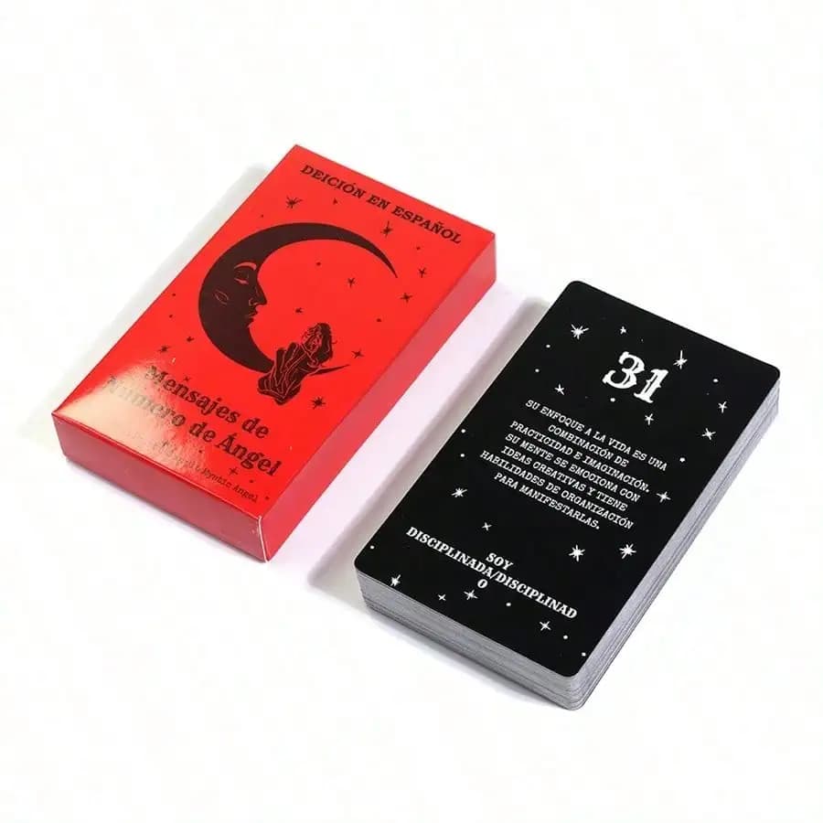 Espanol Tarocchi Angelo Numero Messaggio Mazzo Oracle Versione spagnola per il gioco di carte di predizione del futuro, riunioni di feste,