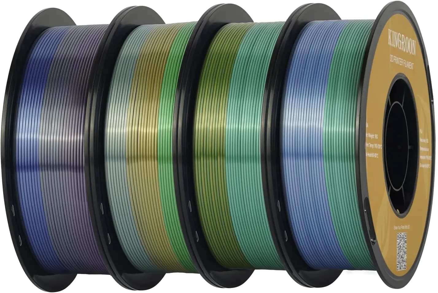 Filamento PLA Rainbow, Confezione da 4KG, 1.75mm, Cambio Colore per la Maggior Parte delle Stampanti 3D, Alta Precisione ±0.02mm