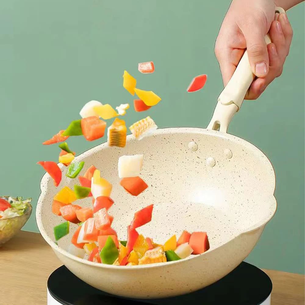 Padella antiaderente Padella Wok durevole Casa Maifan Pietra Bistecca Pancake Pentole Padella Pentole da cucina Pentole da cucina Utensile