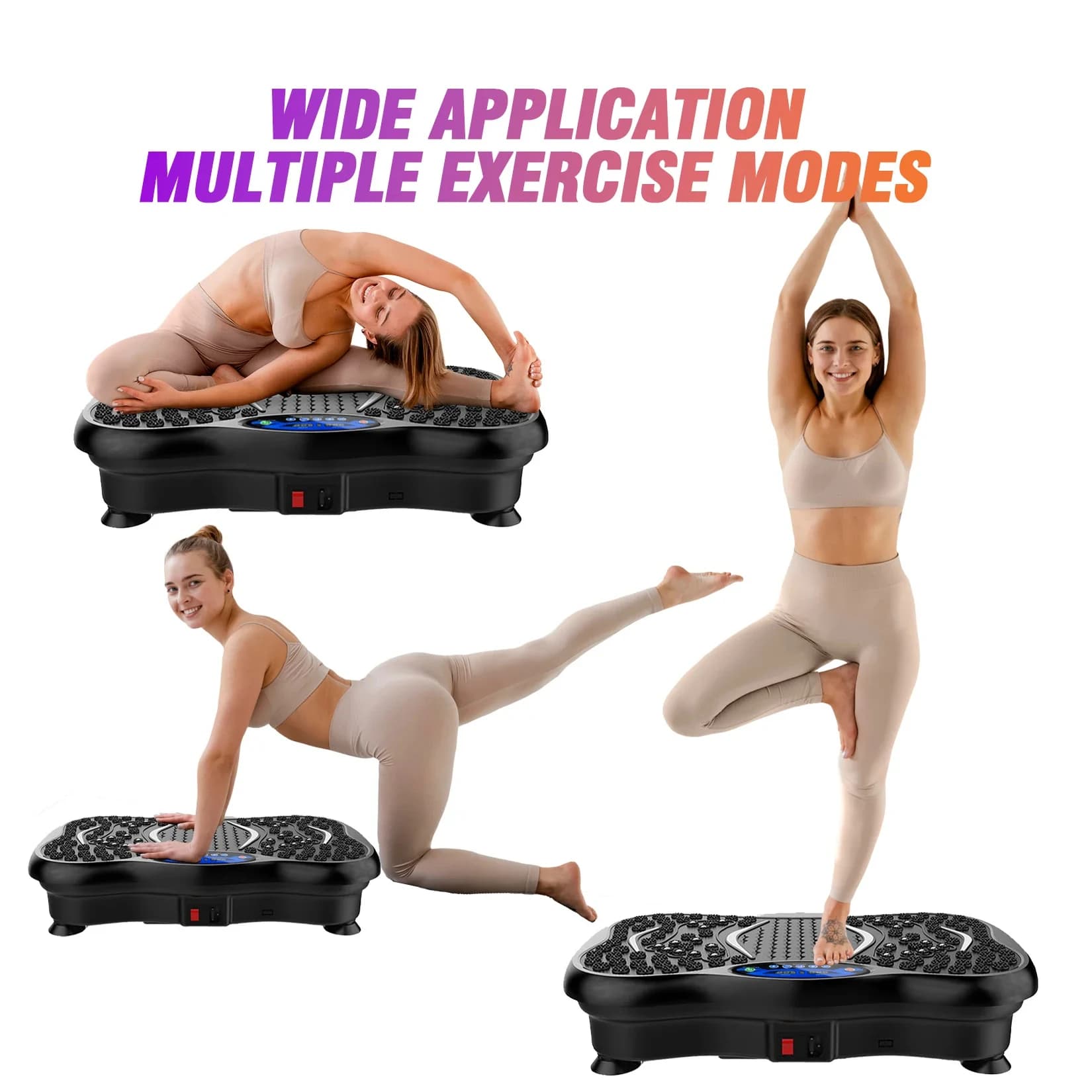 Exercise machine with vibrating plate Burning fat Full body workout Power Vibration and resistance bands Fitness equipment Weight loss