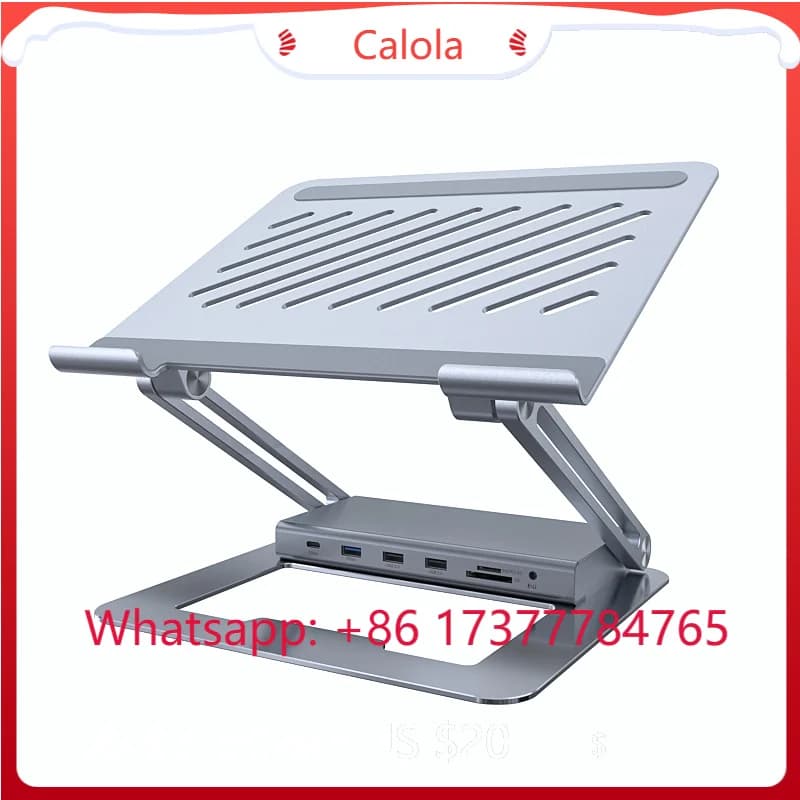 Supporto Ergonomico per Laptop 13-in-1, Docking Station DisplayLink USB-C con Doppio Display