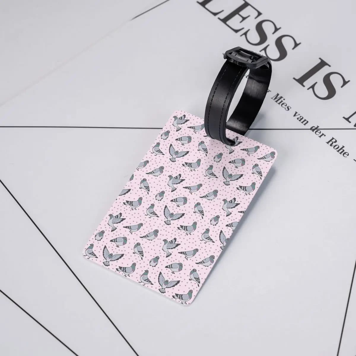 Etichette per Bagagli con Simpatici Piccioni Cartoon, Accessori per Valigie, Targhette per Bagagli da Viaggio, Porta Etichette con Nome e Indirizzo