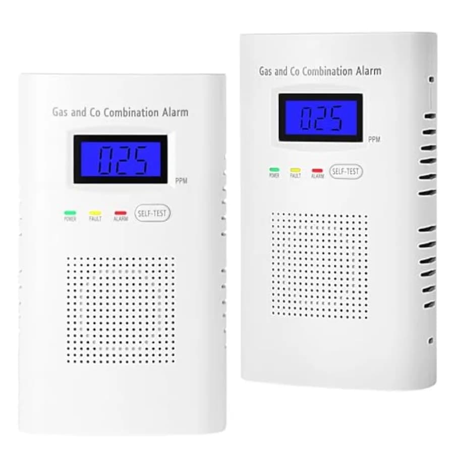 2 Confezioni di Rilevatori Combinati di Gas e Monossido di Carbonio, Allarme Monossido di Carbonio e Rilevatore di Gas Naturale da Collegare alla Presa, per Propano e Metano