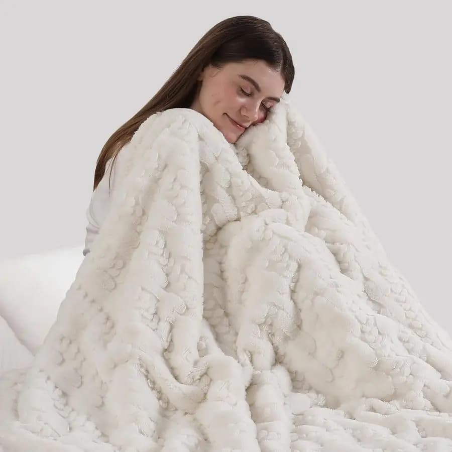 Coperta Elettrica Riscaldante 50x60 con Spegnimento Automatico 4 Ore, 5 Livelli di Calore, Protezione dal Surriscaldamento, Lussuosa Finta Pelliccia Sherpa