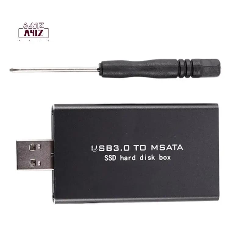 A41Z-MSATA a USB USB 3.0 a MSATA SSD Adattatore per disco rigido M2 SSD Custodia per HDD esterna Custodia per HDD