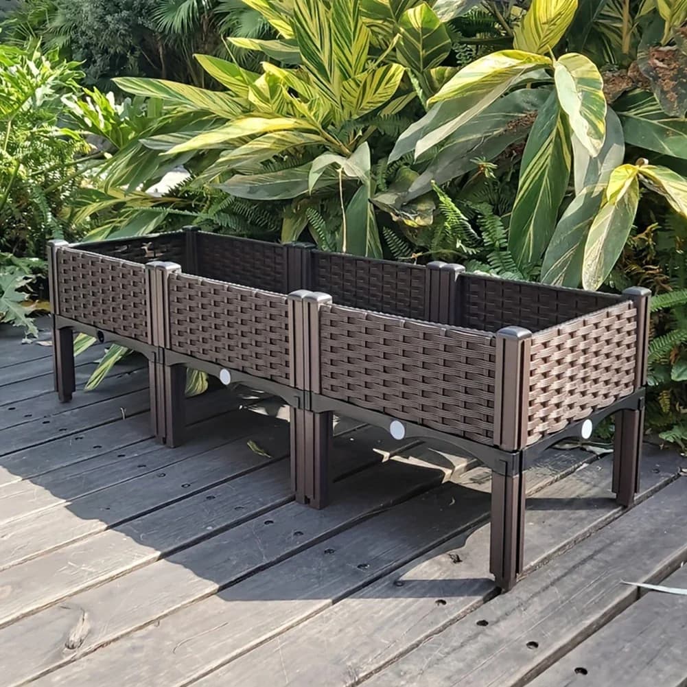 Letto da giardino di grande capacità Scatola per piantare ortaggi Balcone domestico Attrezzatura per piantare vasi da giardino per coltivazione addensata, fioriere 1 set