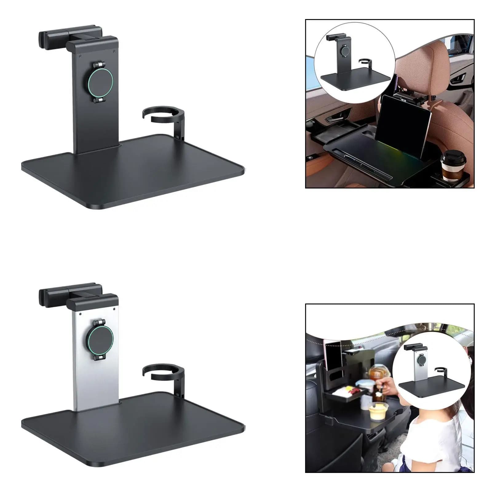 Tavolino Pieghevole per Sedile Posteriore Auto con Supporto Regolabile per Telefono e Portabicchieri, Facile da Installare, Accessorio per Interni Auto