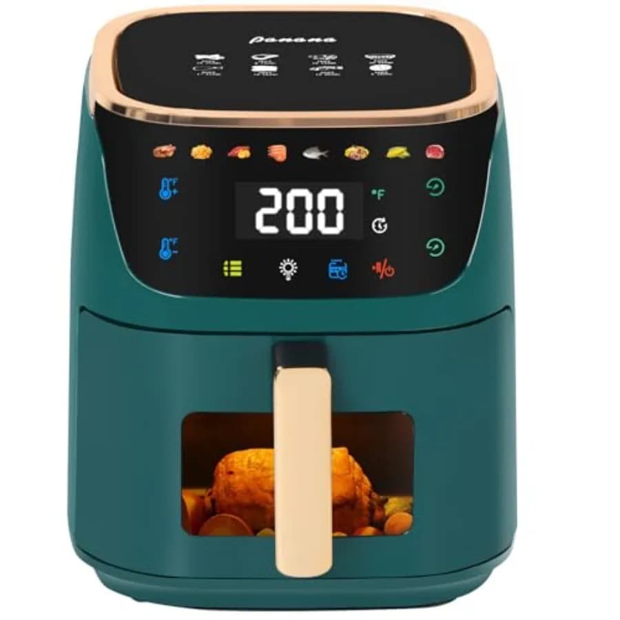 Friggitrice ad Aria Compatta da 8QT con 8 Menu Preimpostati, Controllo Digitale One-Touch, Display Touchscreen, Lavabile in Lavastoviglie, Interno Antiaderente