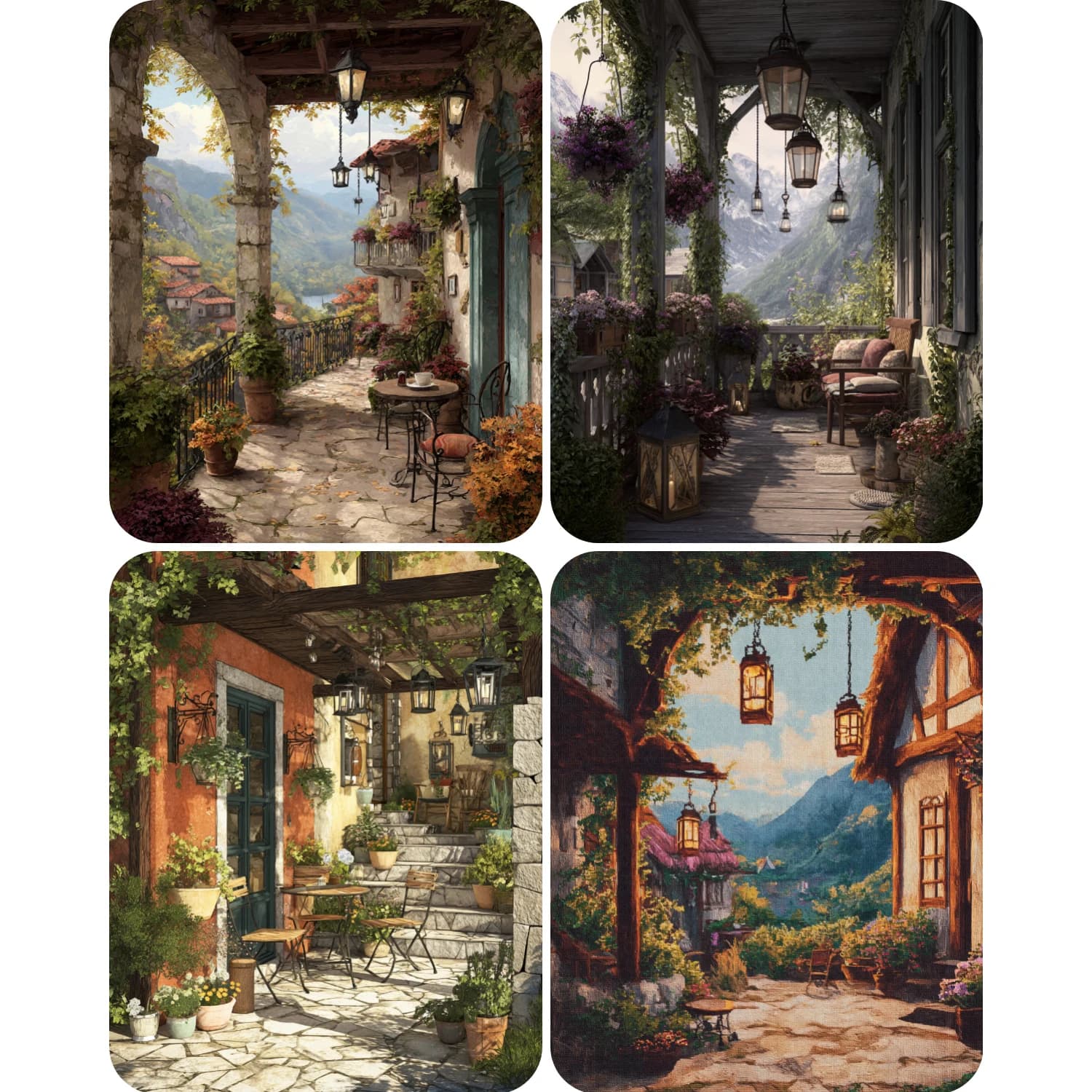 Hand Paint Mountain hut Painting By Numbers Kit DIY Acrylic Artwork Canvas Art Gift Home