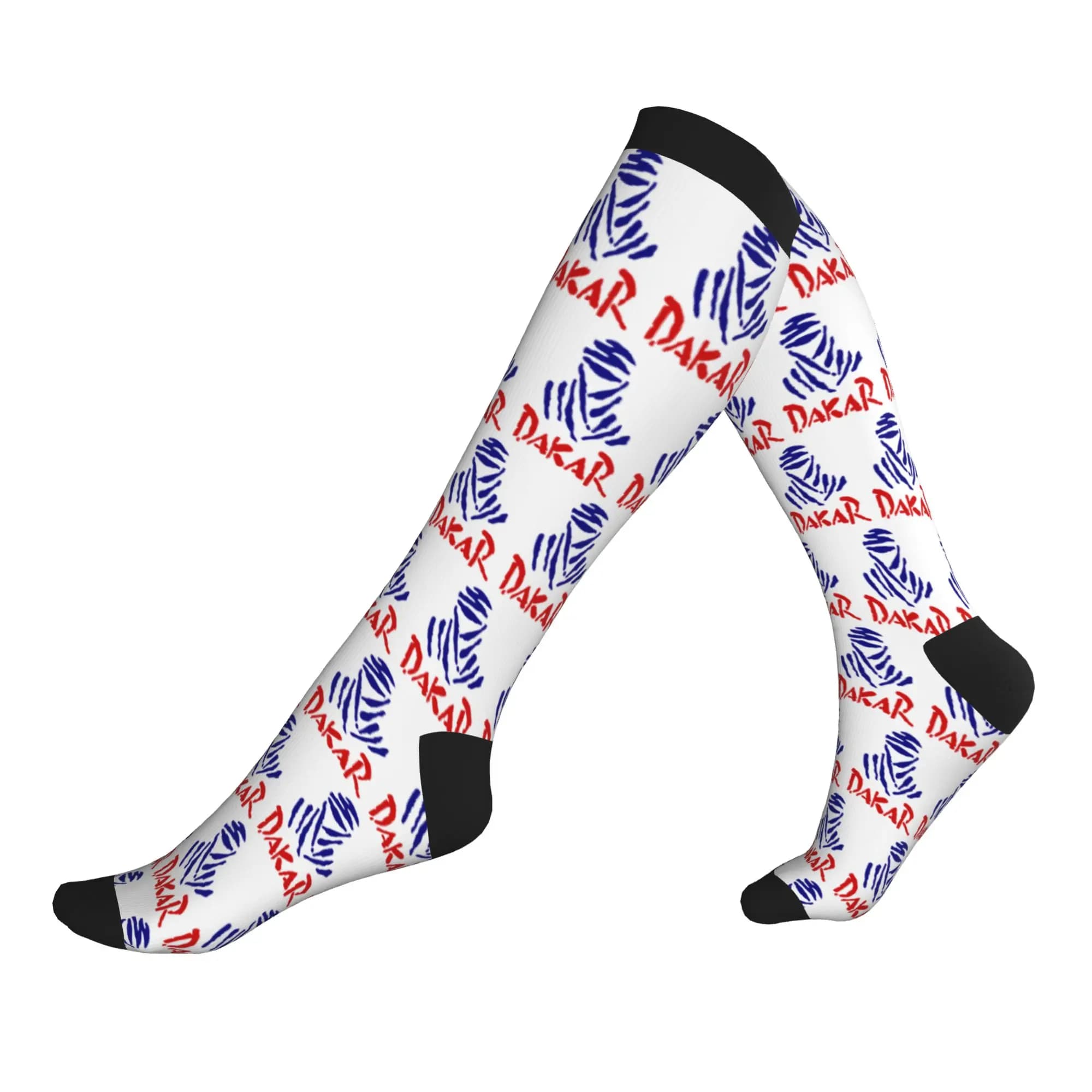 Funny Printing Racing Dakars Socks for Men Women Stretchy Summer Autumn Winter Sports Compression Socks