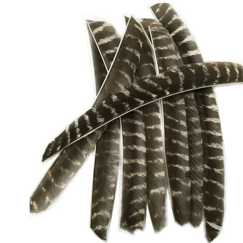 50Pcs Real Natural Turkey Feather Fletches Left Right Wing Arrow DIY Fletching Supplies For Outdoor Archery Hunting Target Shooting Game