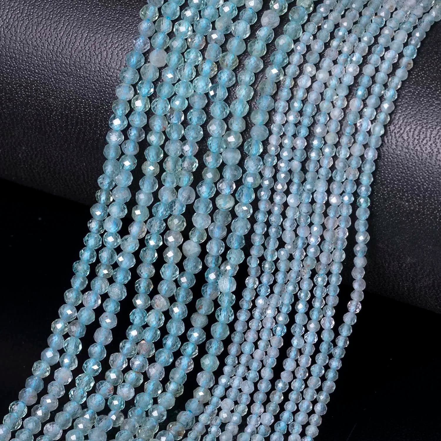 2 3 4mm Faceted Tiny Beads Natural Apatite Stone Beads for Jewelry Making Diy Bracelet Necklace Accessories